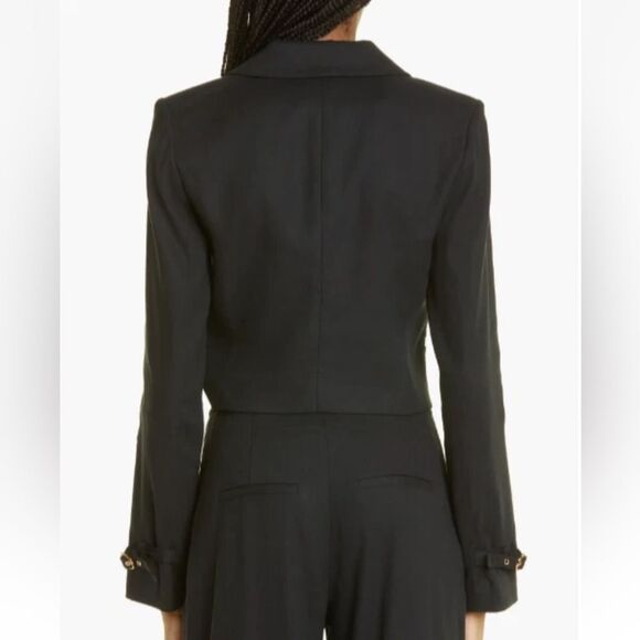 Veronica Beard Girard Linen Blend Crop Jacket in Black size 6 NWT $598 - Picture 3 of 8